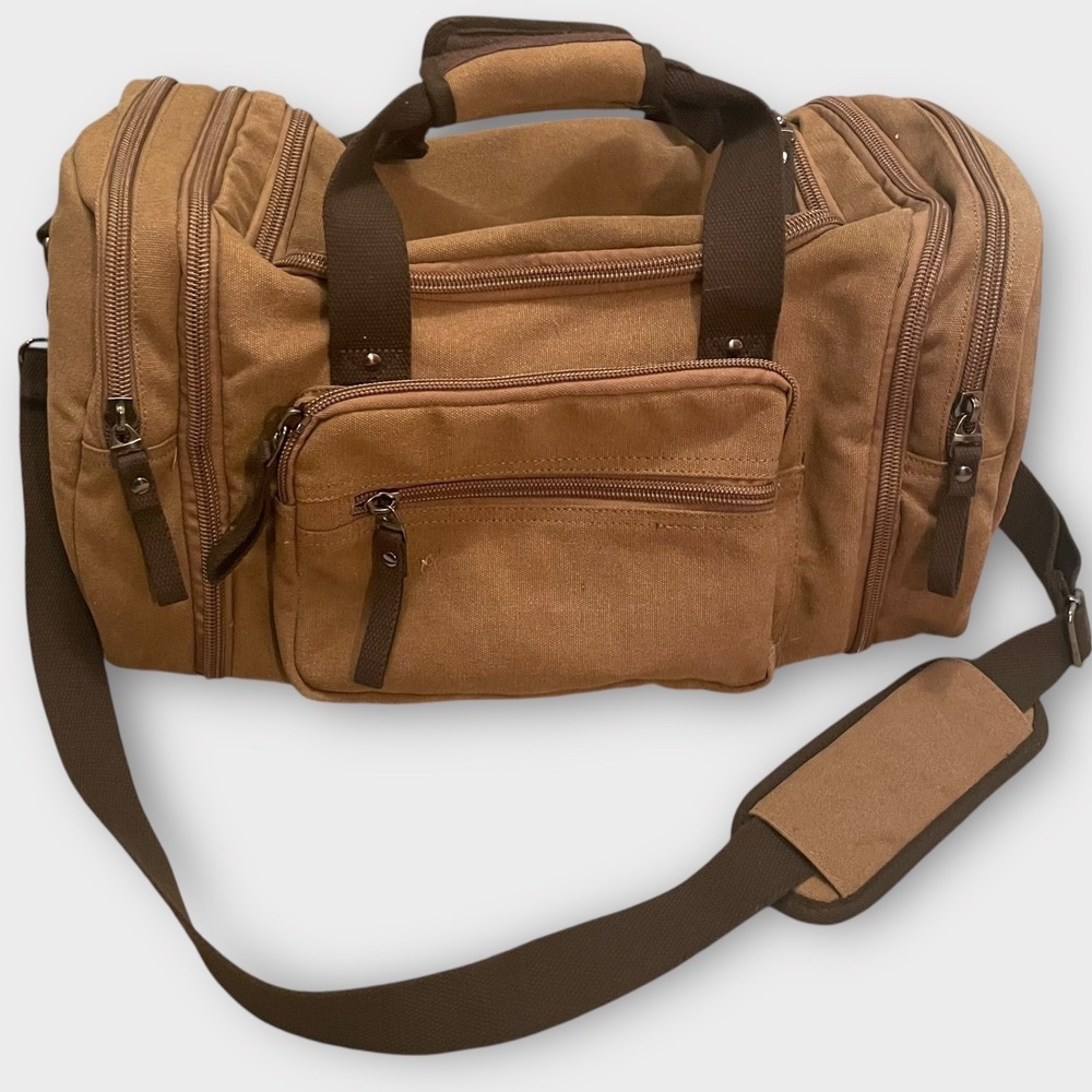 Toupons Canvas Travel Duffel Bag Shoulder Bag Gym Sport‎ Luggage Bag Pockets